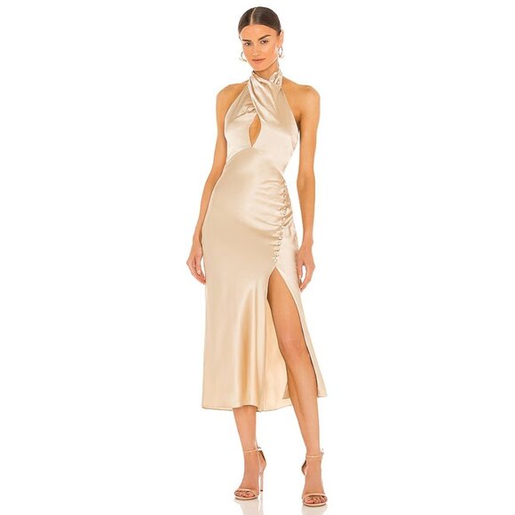 NICHOLAS Aline Dress Shell Silk Draped - Picture 1 of 3